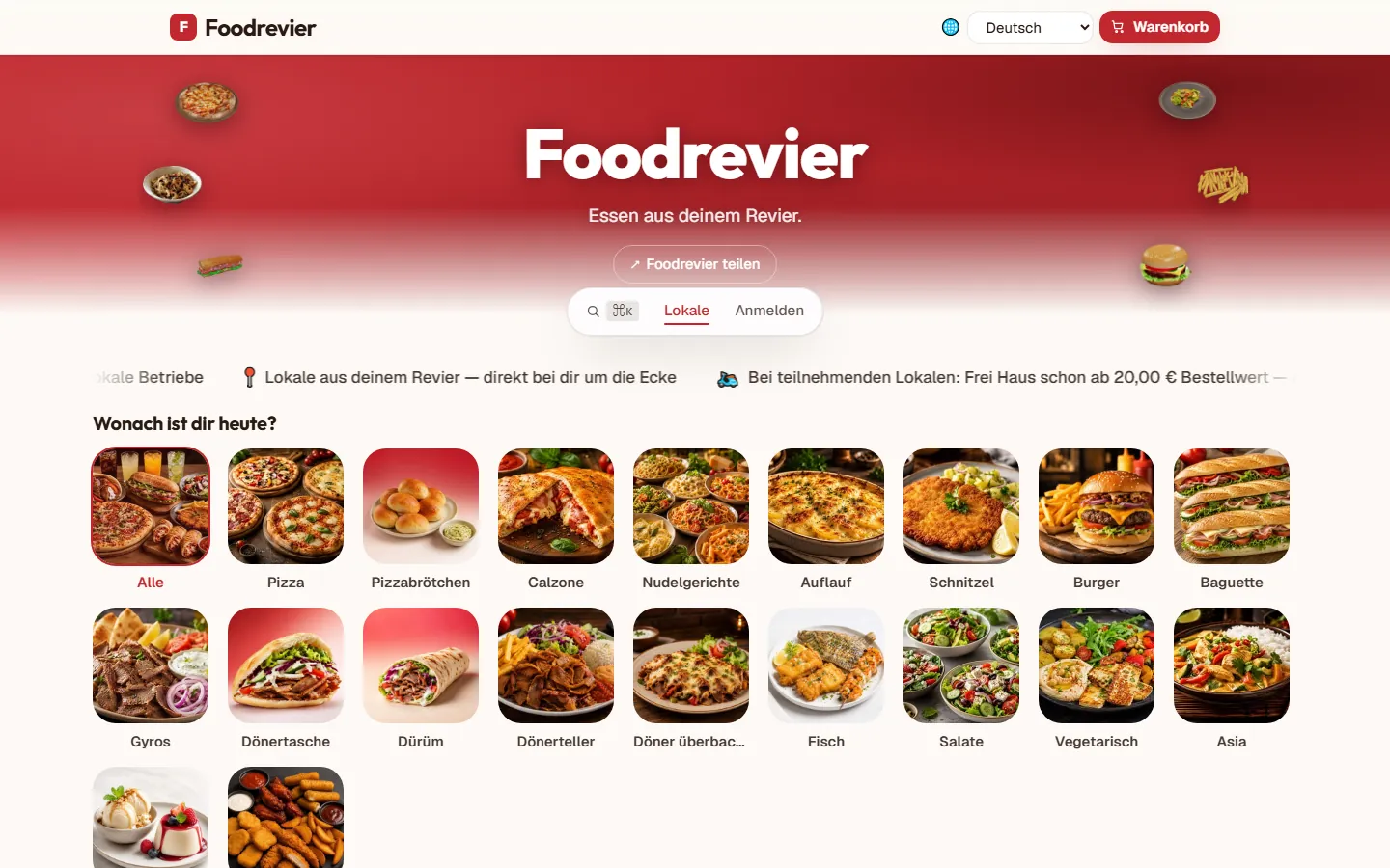 Startseite von foodrevier.de am Rechner